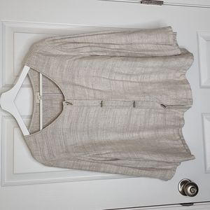 J. Jill Neutral Colored Linen & Rayon Blend Toggle Cardigan, Medium